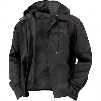 Workwear Jacket Insulated Lining Adjustable Hood Relaxed Fit