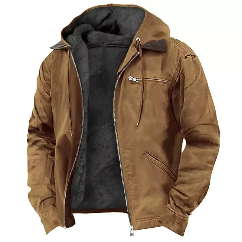 Workwear Jacket Insulated Lining Adjustable Hood Relaxed Fit