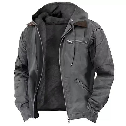 Workwear Jacket Insulated Lining Adjustable Hood Relaxed Fit