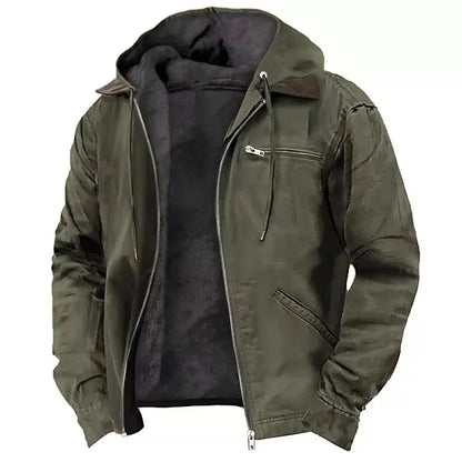Workwear Jacket Insulated Lining Adjustable Hood Relaxed Fit
