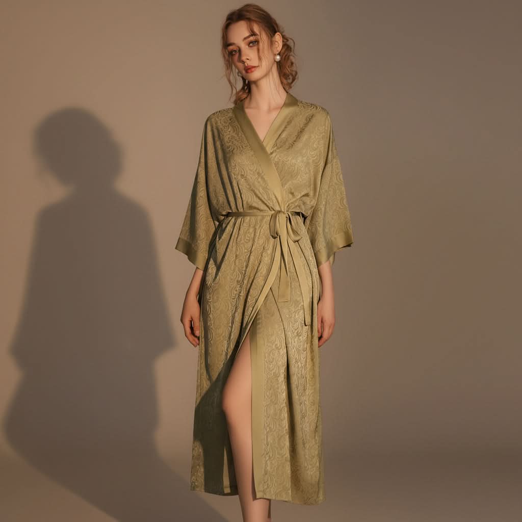 Wrap Robe Satin Full Length Belted Machine Washable