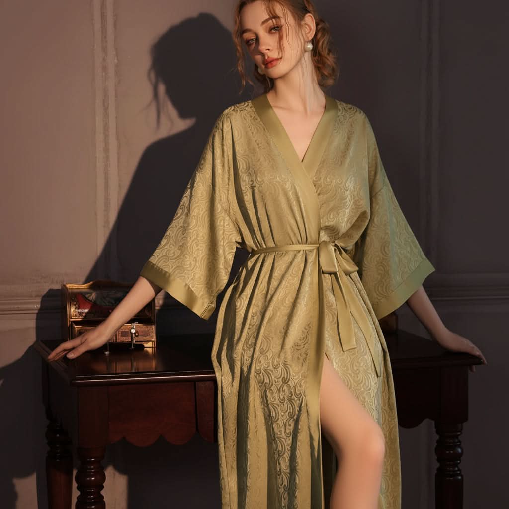 Wrap Robe Satin Full Length Belted Machine Washable