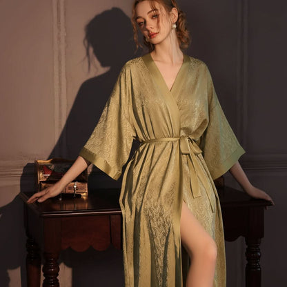 Wrap Robe Satin Full Length Belted Machine Washable
