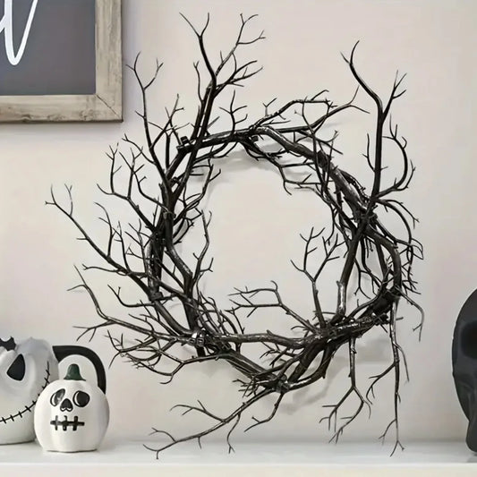 Wreath Artificial Branches Rustic Lightweight For Covered Outdoor Use