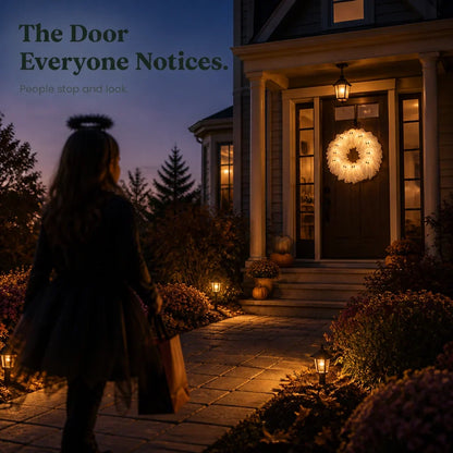 Wreath Halloween Glow-in-the-Dark Ghost Design