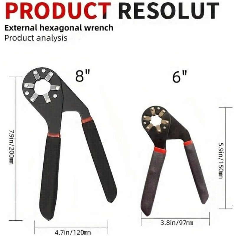 Wrench Universal 6-Point Grip Steel Non-Slip Handle
