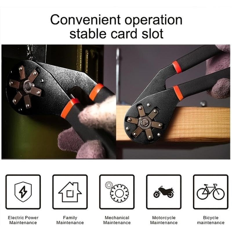 Wrench Universal 6-Point Grip Steel Non-Slip Handle