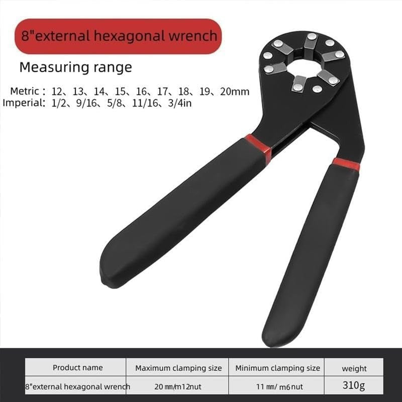 Wrench Universal 6-Point Grip Steel Non-Slip Handle
