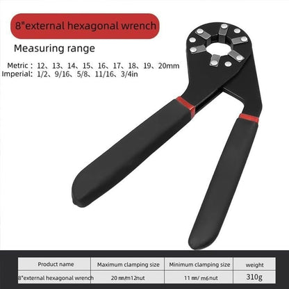 Wrench Universal 6-Point Grip Steel Non-Slip Handle