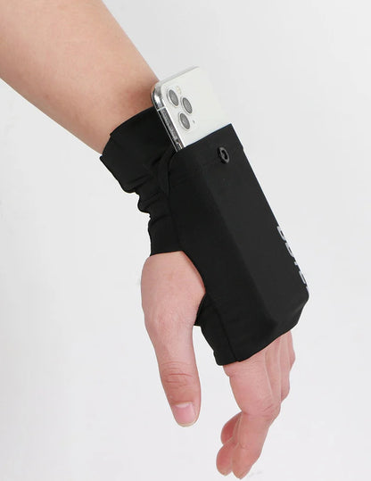 Wrist Pouch Slim Elastic Phone Holder Snap Closure