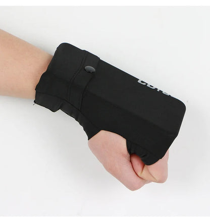 Wrist Pouch Slim Elastic Phone Holder Snap Closure