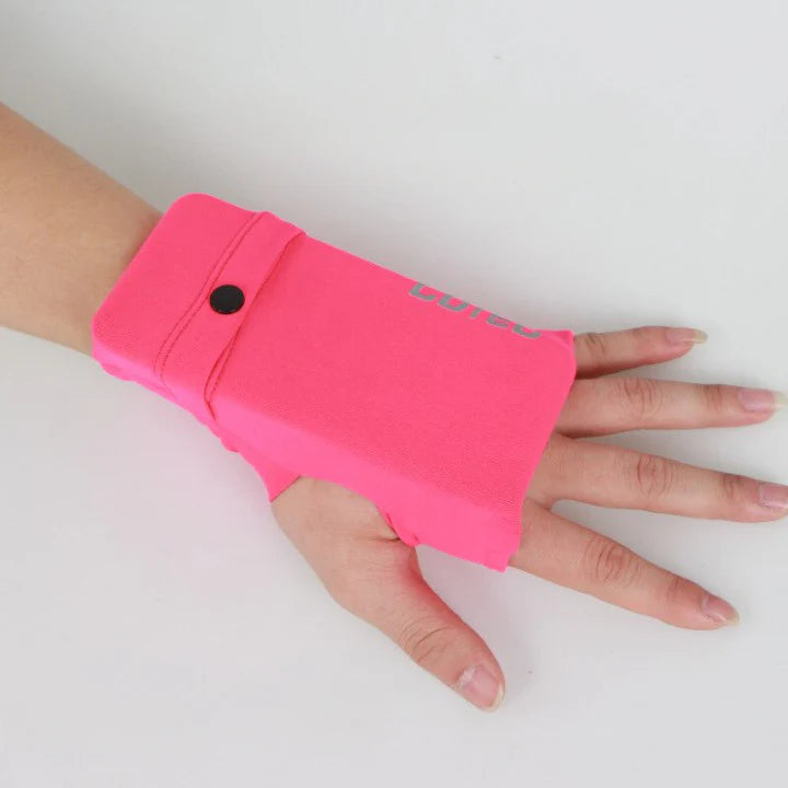 Wrist Pouch Slim Elastic Phone Holder Snap Closure