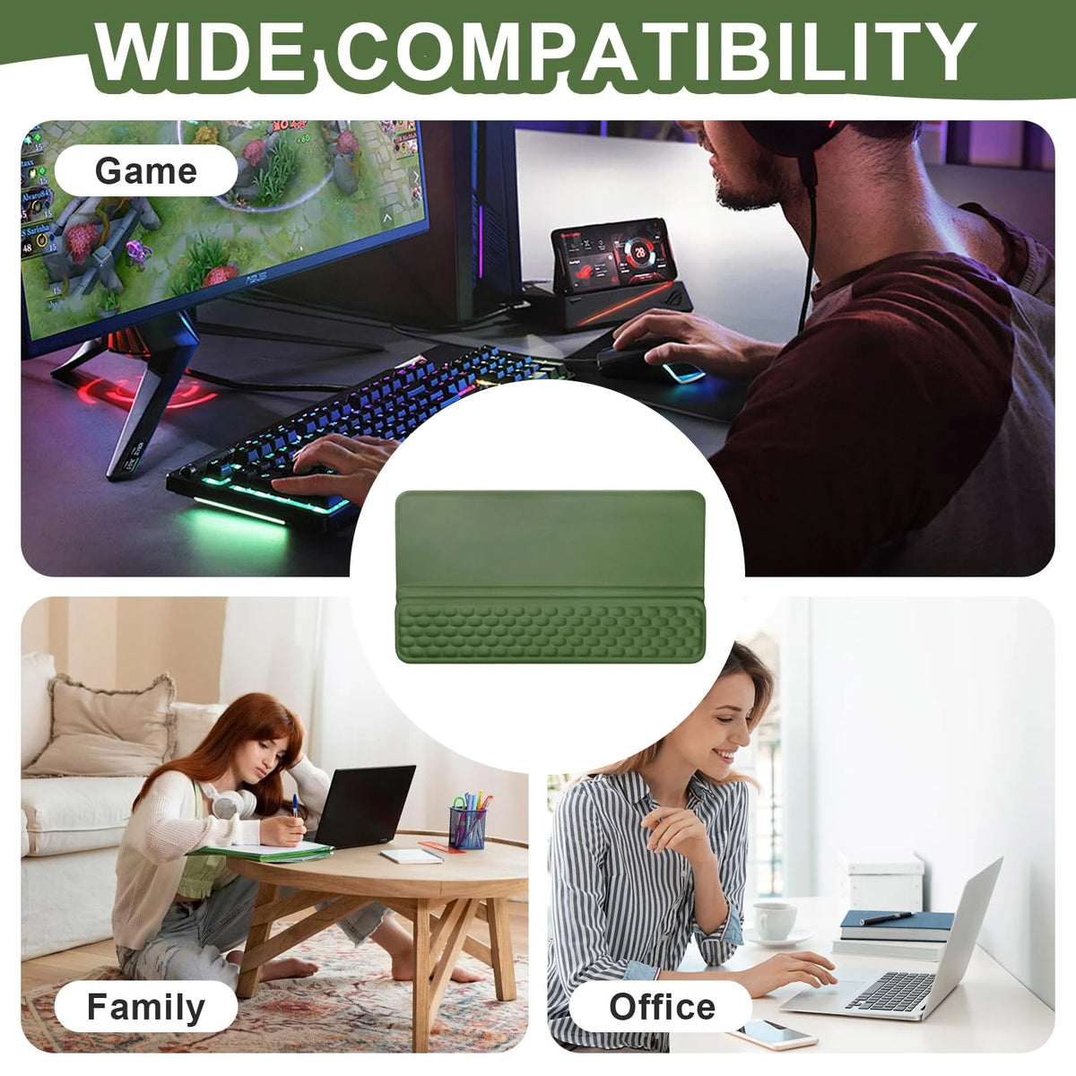 Wrist Rest Memory Foam Cushion Non-Slip Base