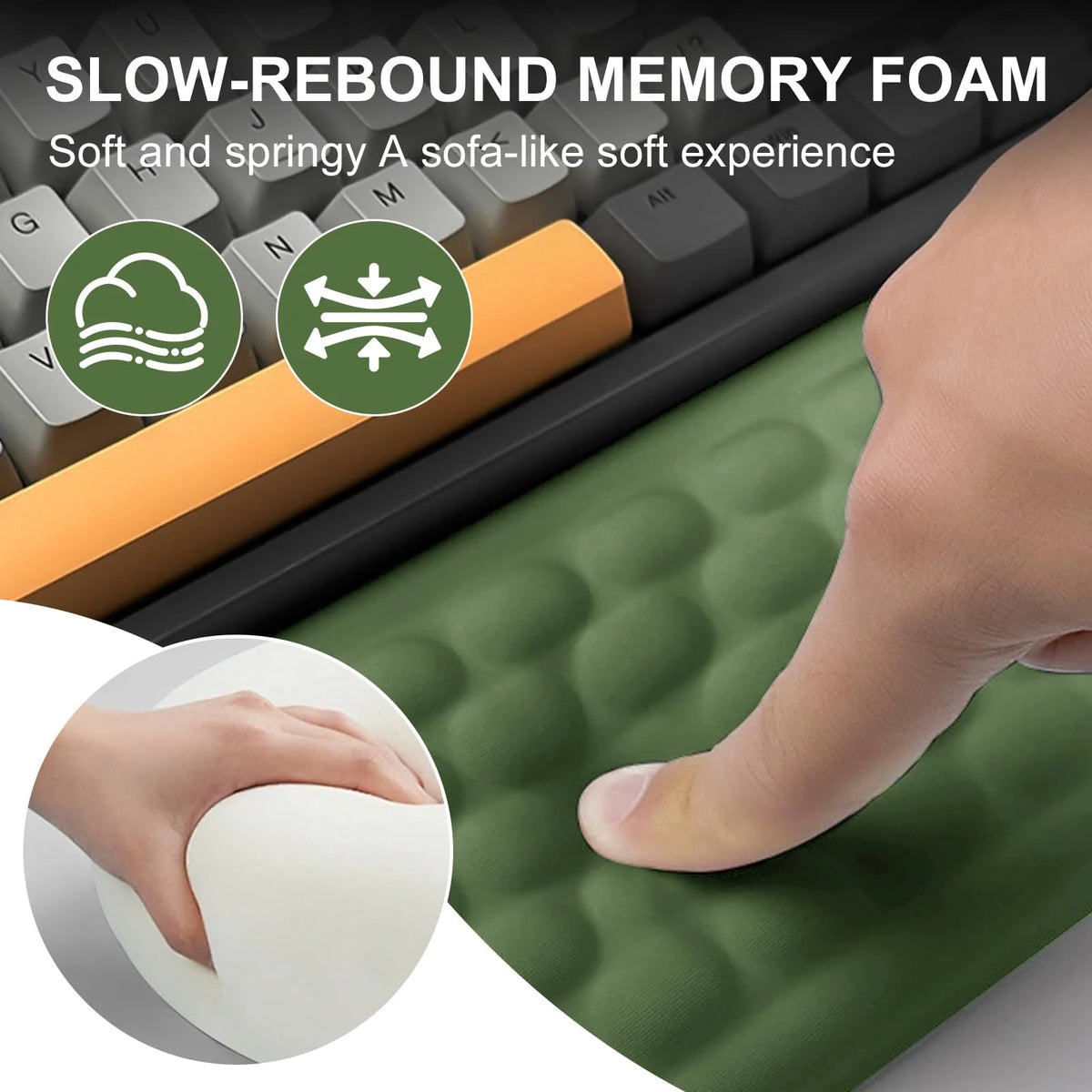 Wrist Rest Memory Foam Cushion Non-Slip Base