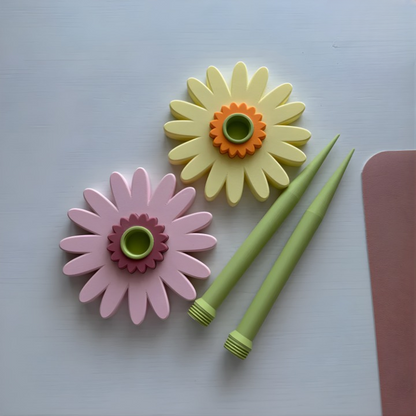 Yarn Holder Rotating Spindle Stable Base Floral Design
