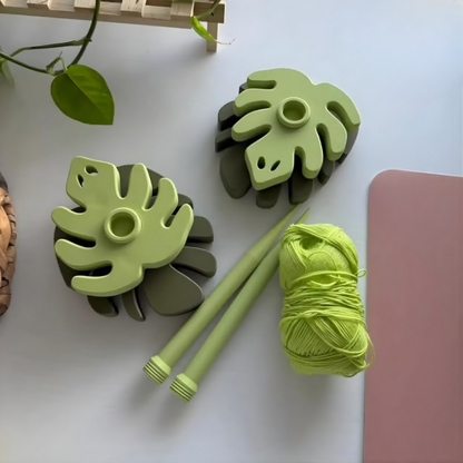 Yarn Holder Rotating Spindle Stable Base Floral Design