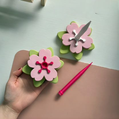 Yarn Holder Rotating Spindle Stable Base Floral Design