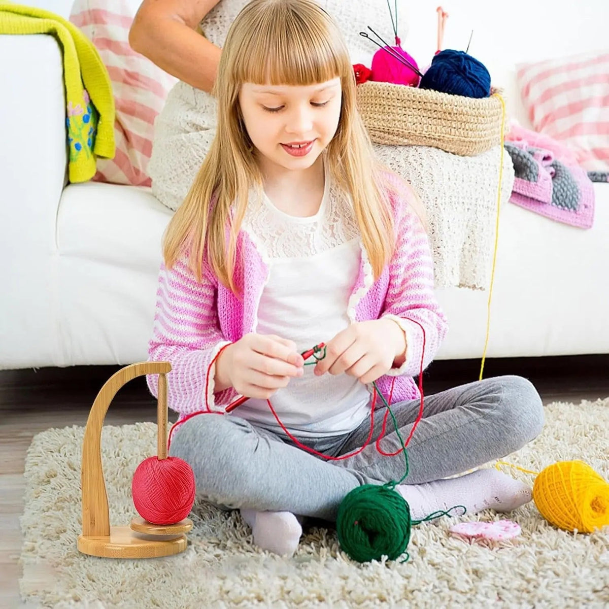 Yarn Winder Solid Wood 360 Degree Rotation
