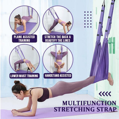 Yoga Stretching Band Numbered Adjustable Loops Soft Fabric