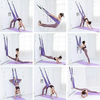 Yoga Stretching Band Numbered Adjustable Loops Soft Fabric