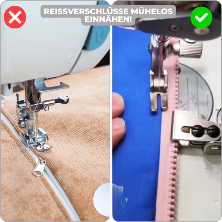 Zipper Foot Adjustable Height & Width Stainless Steel Low-Shank