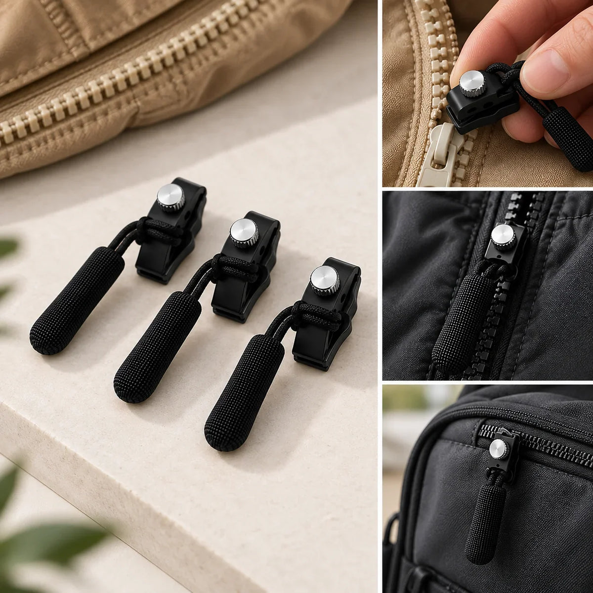 Zipper Repair Kit Tool-Free Snap & Metal 25-Piece