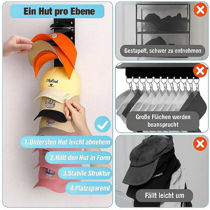 Cap Organizer Slim Wall Mount Holds 10 Caps