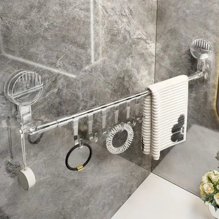 Towel Rack Telescopic Suction Cups & Stainless Steel