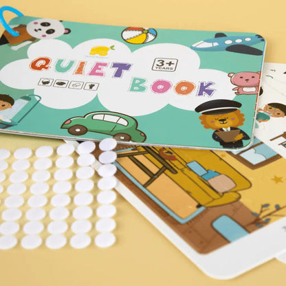Toddler Learning Book Laminated Pages & Grippy Pieces