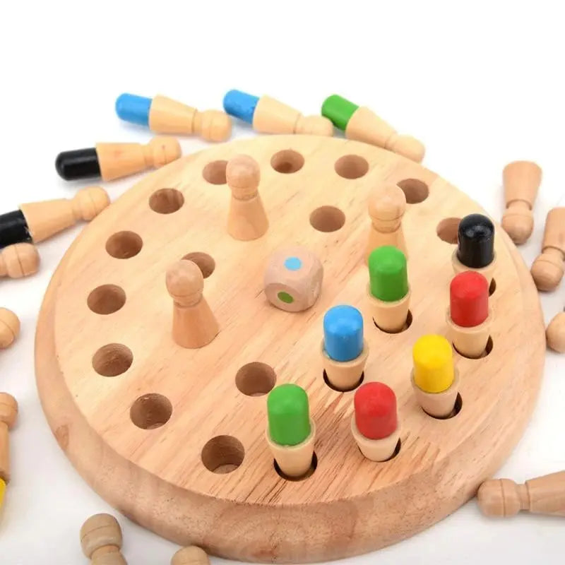 Kids Memory Game Handcrafted Wooden Non-Toxic Paint