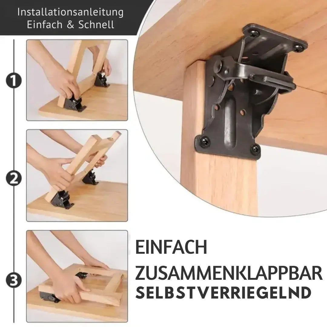 Folding Bracket Heavy-Duty Steel Self-Locking 90 Degree