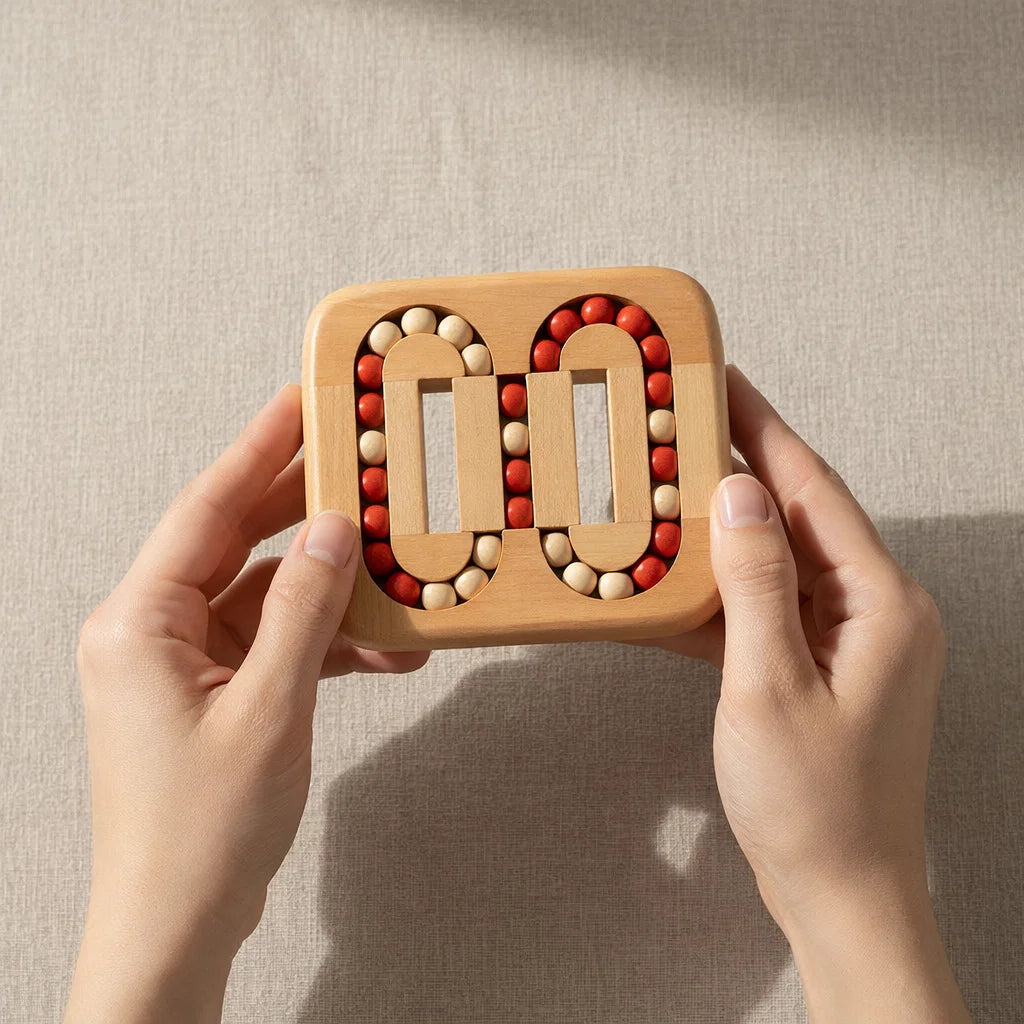 Handheld Spin Puzzle Natural Wood Quiet Rotation