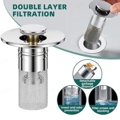 Drain Strainer Pop-Up Universal Fit Copper Core
