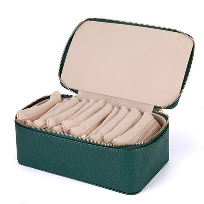 Jewelry Organizer Box Transparent Zipper Pouches Flannel-Lined