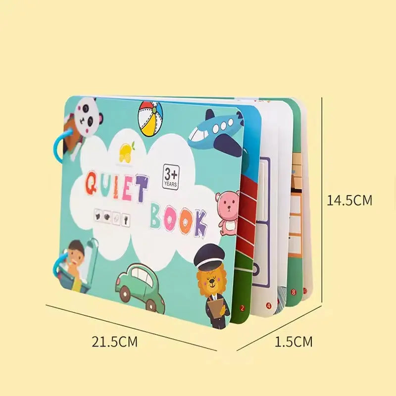 Toddler Learning Book Laminated Pages & Grippy Pieces