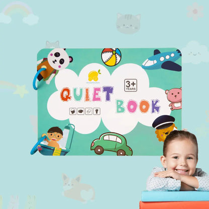 Toddler Learning Book Laminated Pages & Grippy Pieces