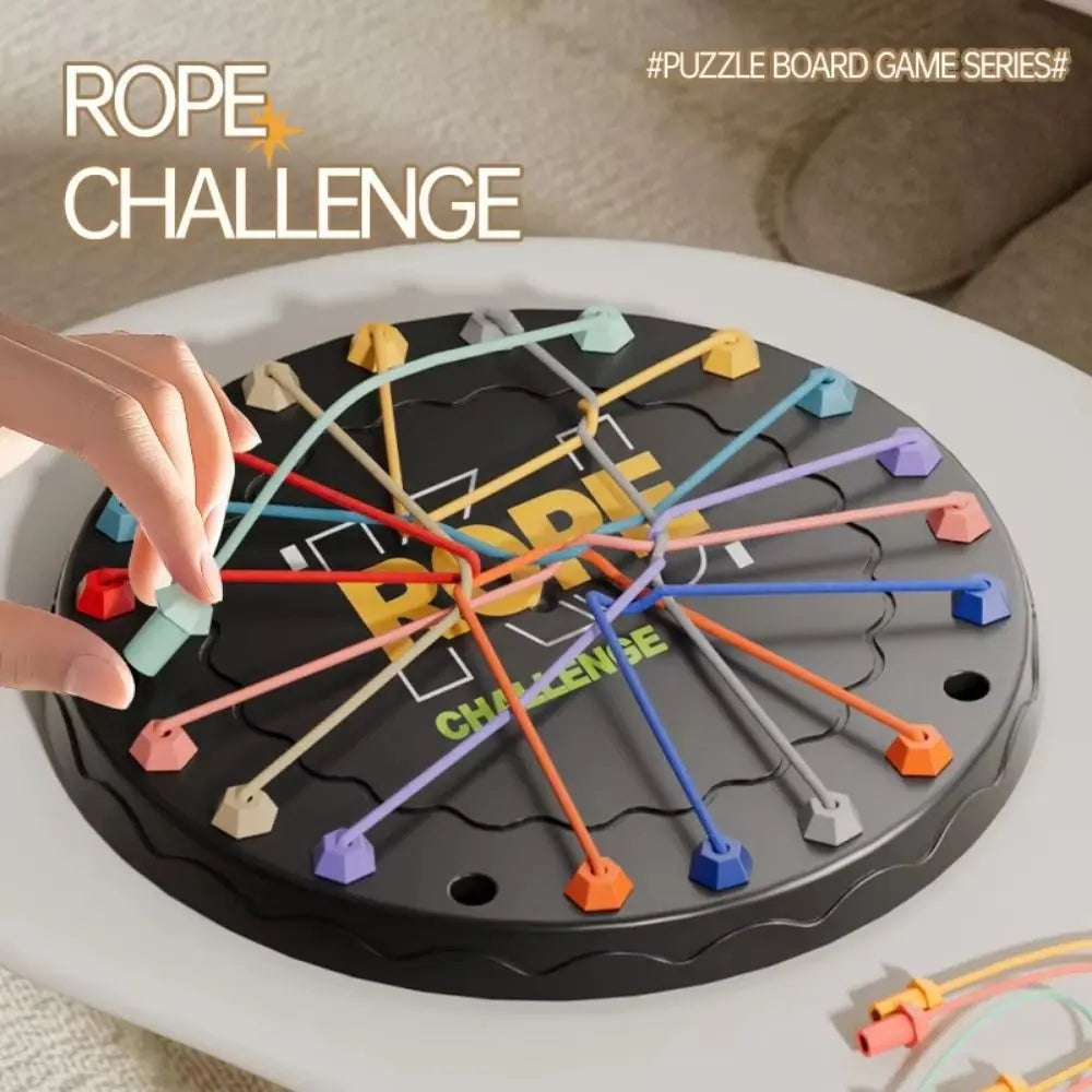 Logic Rope Puzzle Game Durable Plastic Board 10 Ropes