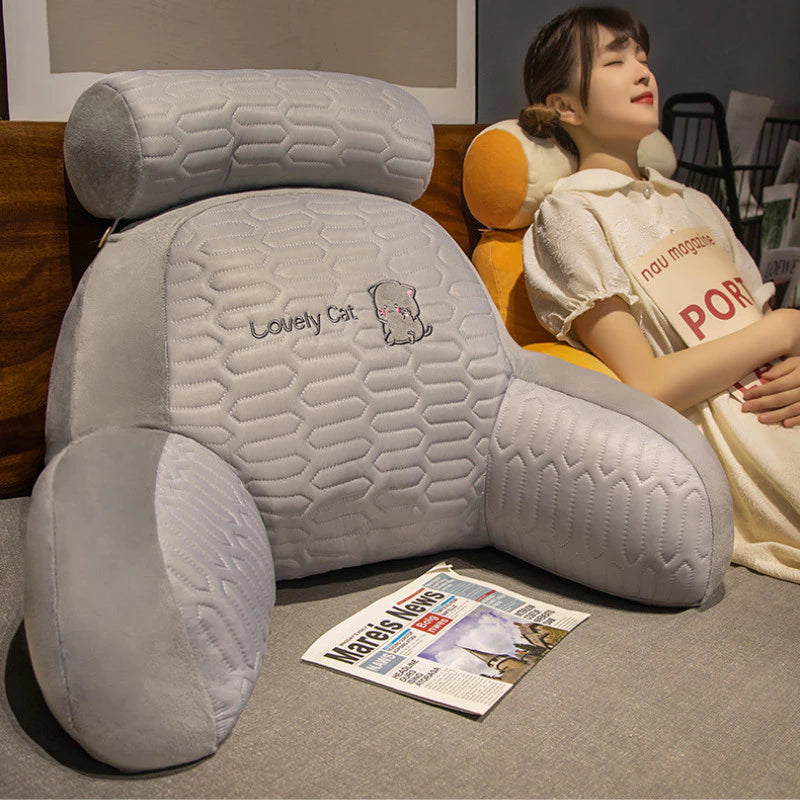 Backrest Pillow Ergonomic Triangle Removable Cotton Cover