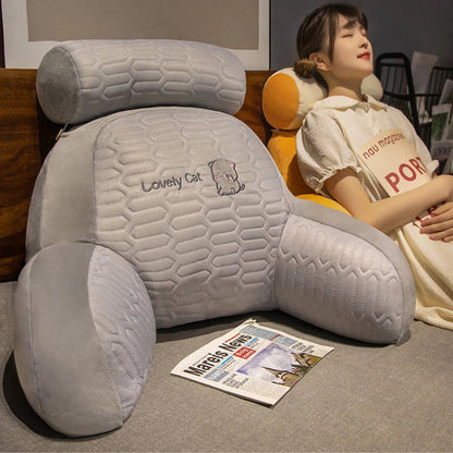 Backrest Pillow Ergonomic Triangle Removable Cotton Cover