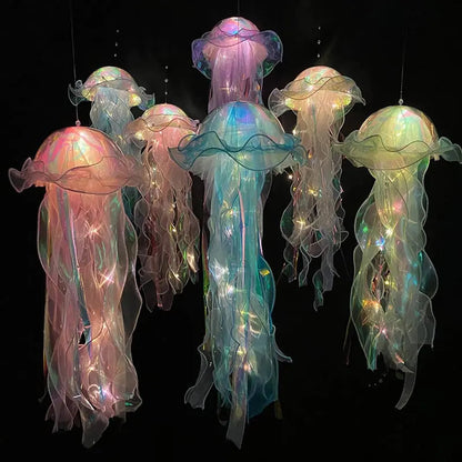 Jellyfish Hanging Lamp Multicolor LED Battery Powered & Portable