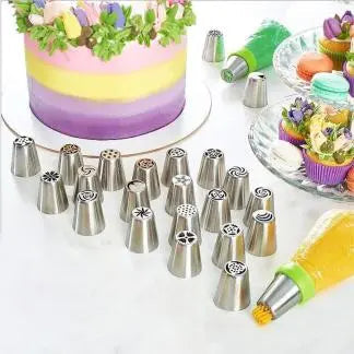 Cake Piping Tip Set Floral Nozzles Stainless Steel