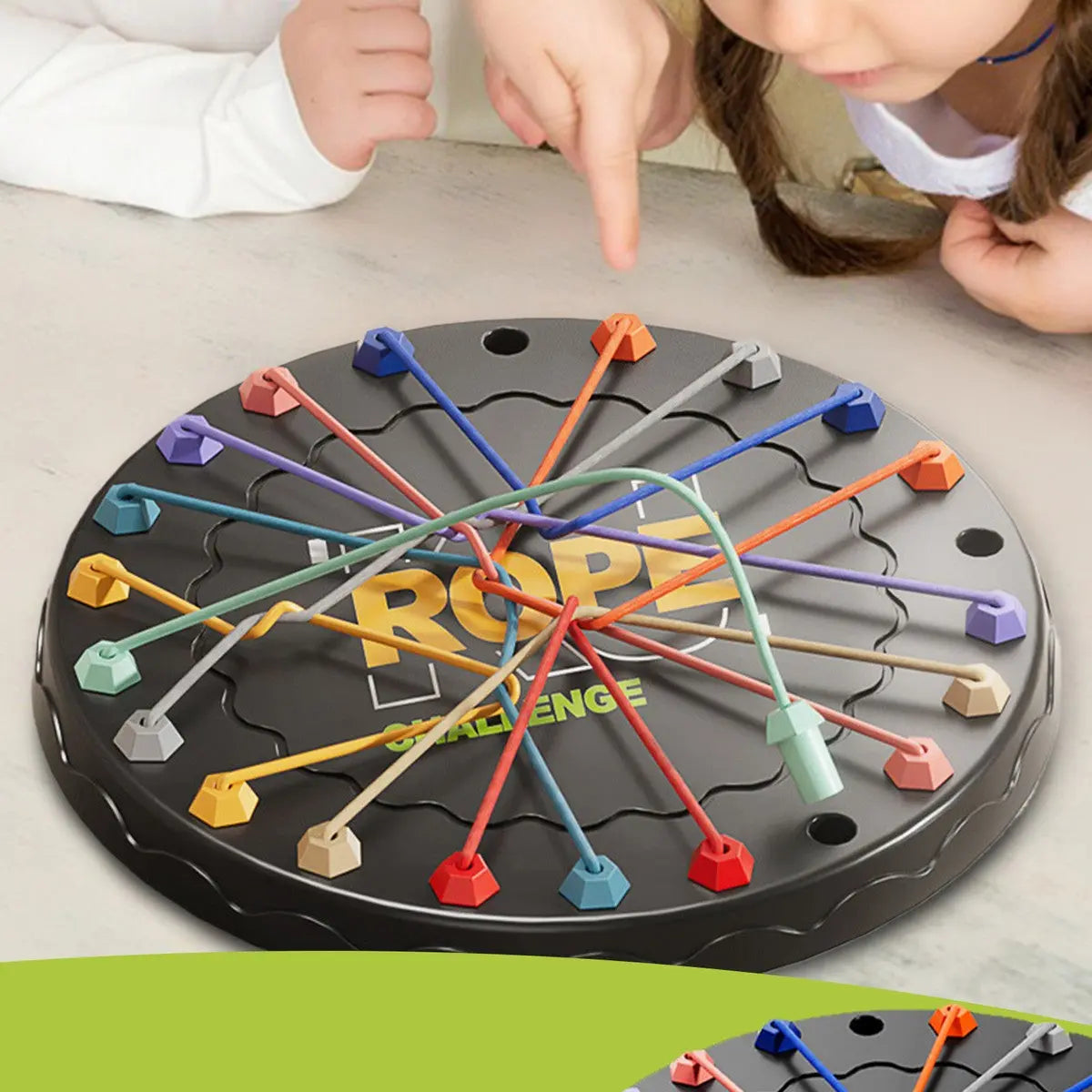 Logic Rope Puzzle Game Durable Plastic Board 10 Ropes