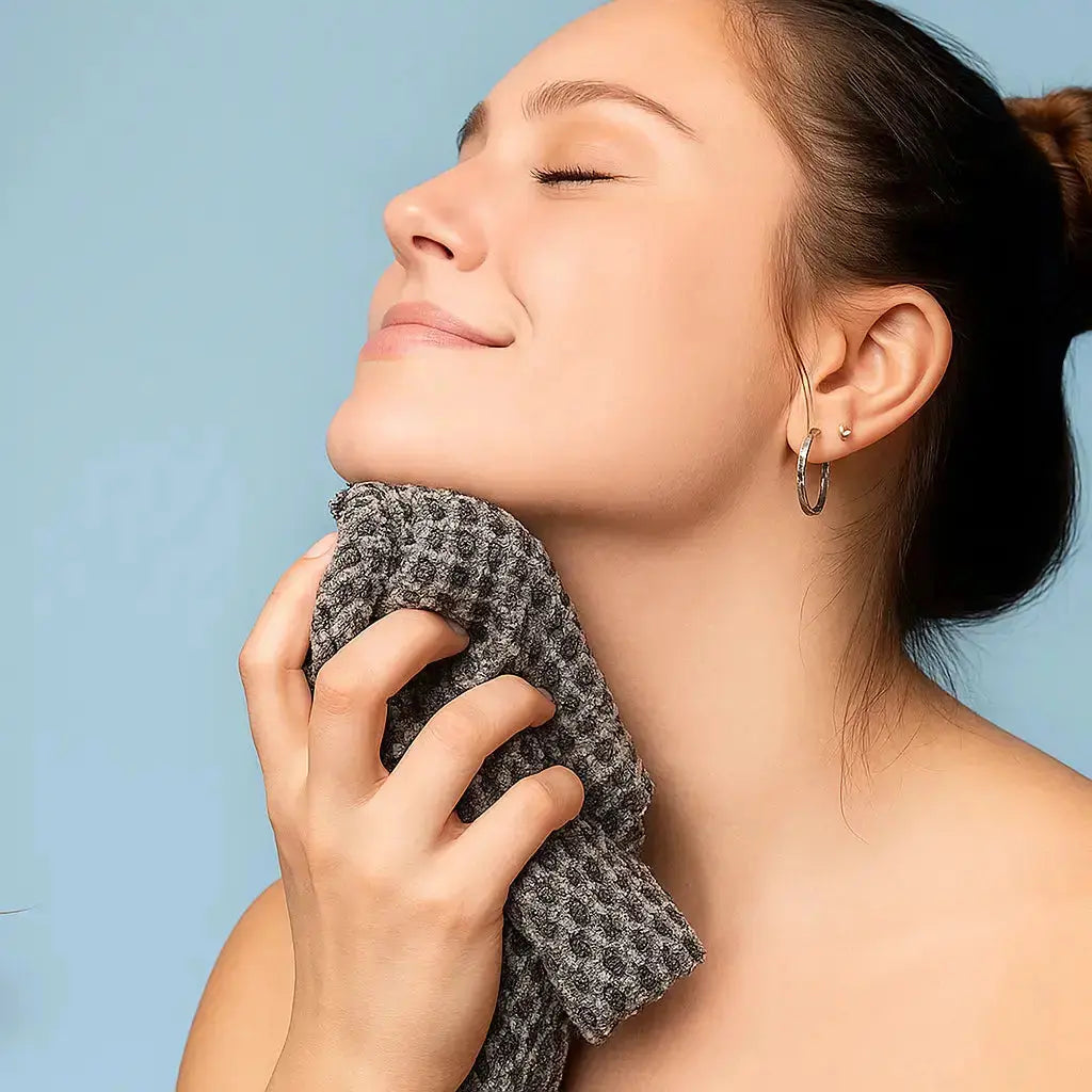 Exfoliating Bath Towel Dual-Texture Bamboo Charcoal & Silver Ions Extra-Long