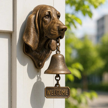 Welcome Bell Cast Iron Dog Figure Weather-Resistant