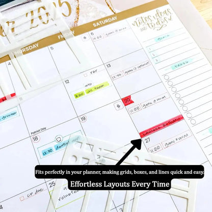 Planner Stencil Set Precision-Cut Mylar Three-Pack