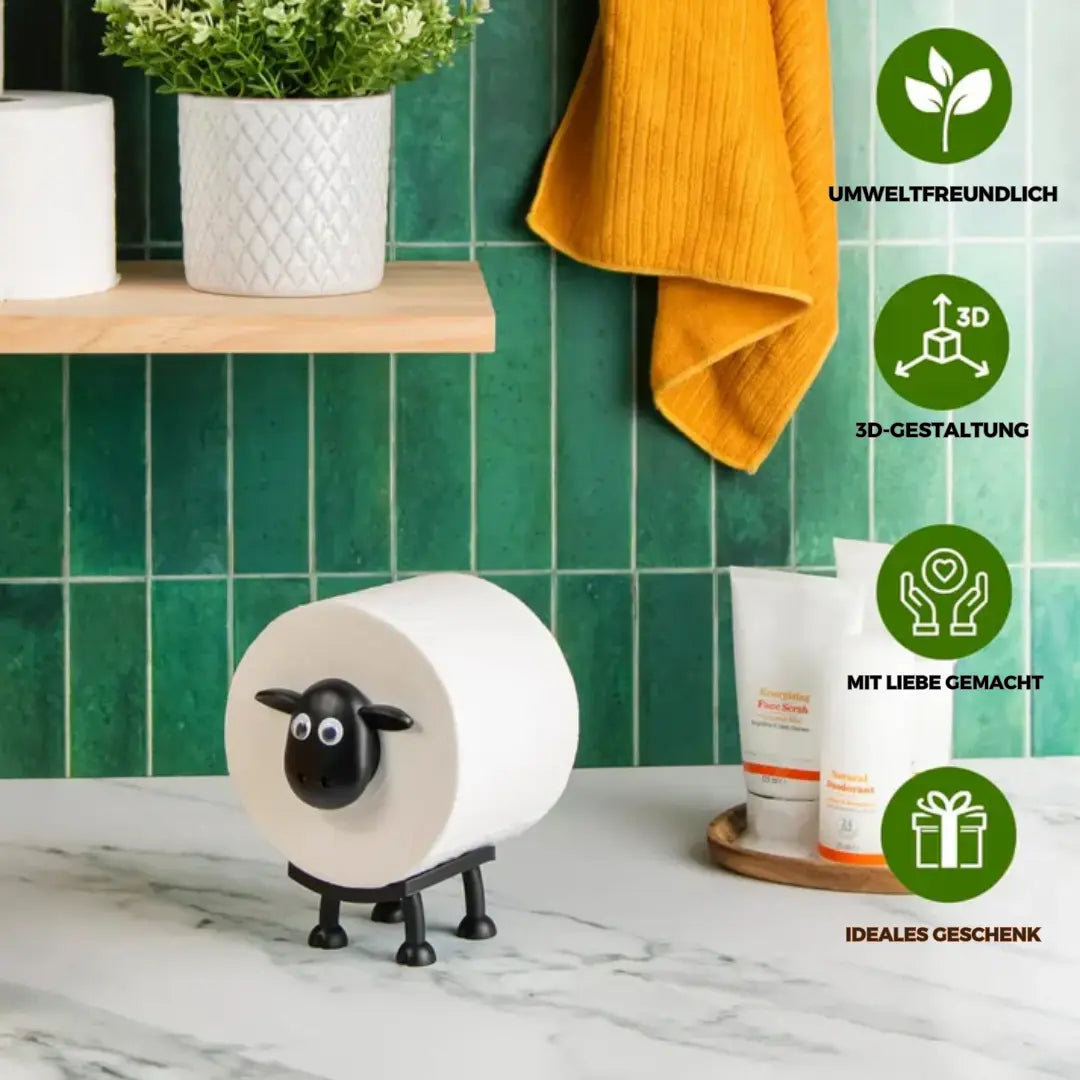 Toilet Paper Holder Sheep Design Space-Saving