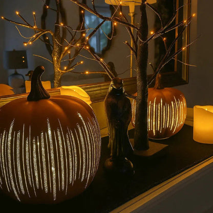 Pumpkin Lamp Sparkling LED 6-Hour Auto Timer