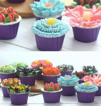 Cake Piping Tip Set Floral Nozzles Stainless Steel
