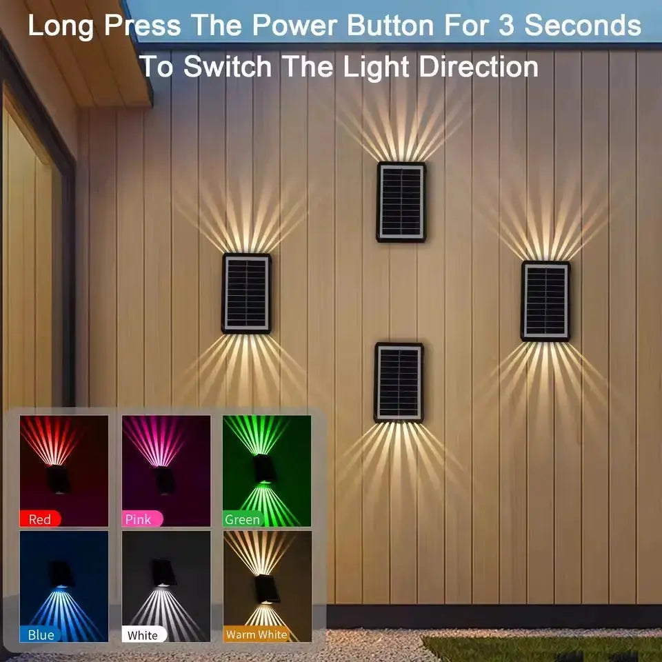 Outdoor Solar Wall Light RGB & Warm White Automatic