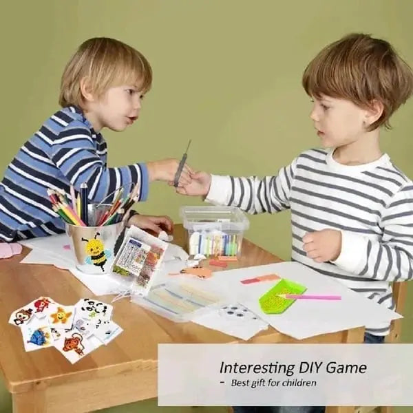 Kids Diamond Sticker Kit Non-Toxic Resin Stones & Drill Pen